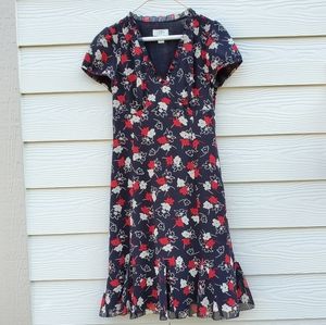 💥2 FOR $50💥 LOFT Ruffle Hem Trumpet Floral Dress